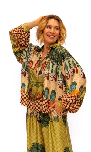 Temple Silky Top - Multi Colour