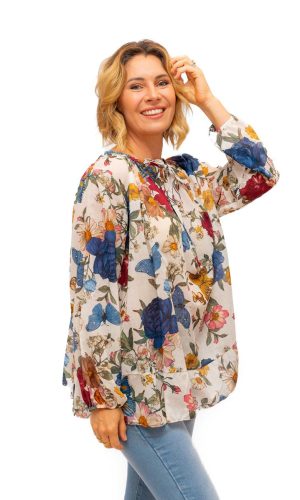 Bouquet- 100% Cotton Floral top - 3 colours