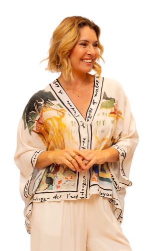 Maison Tunic Soft viscose v neck top