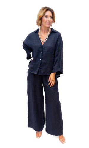 Nantucket Pant- Linen pant with deep hem detail - 3 colours