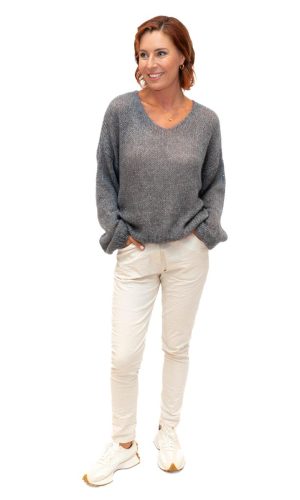 Glint- Charcoal- Kid mohair mix sweater with sequin