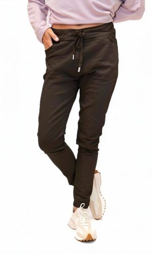 Penny -Chocolate- Plain stretch pant