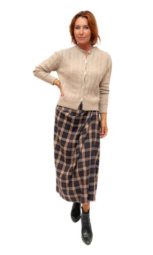 Vivi- Multi- Tartan Draped Skirt