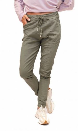 Penny -Taupe- Plain stretch pant