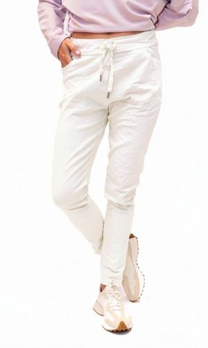 Penny -White- Plain stretch pant