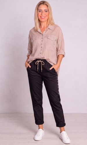 Lawna- pink- Light cotton shirt with shell button trim