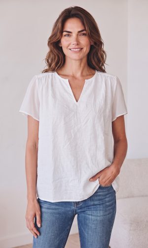 Tijuana - White- Tencel Soft sleeve Top