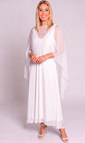 Gina -White- silk cape