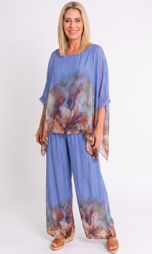 Adele Set - Blue- Silk set