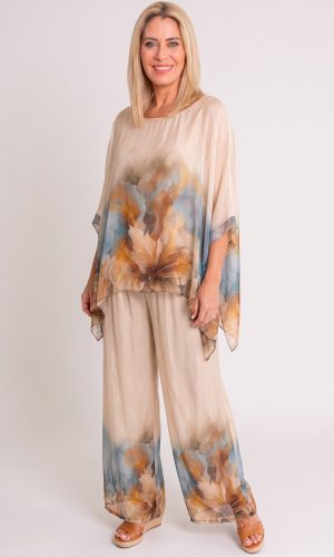 Adele Set - Beige- Silk set