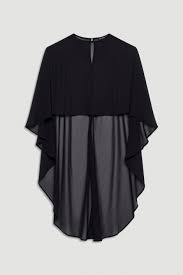 Gina -Black - silk cape